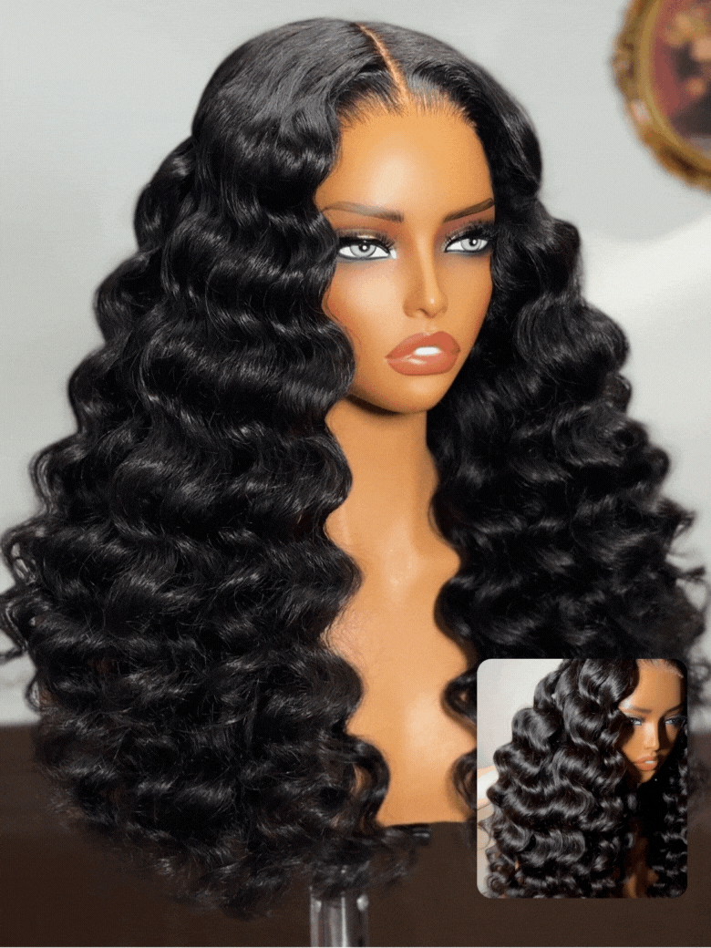 Nadula Pre everything? 13x4 Transparent Lace Frontal Wig Loose Deep Wave Put on and Go Human Hair Wigs