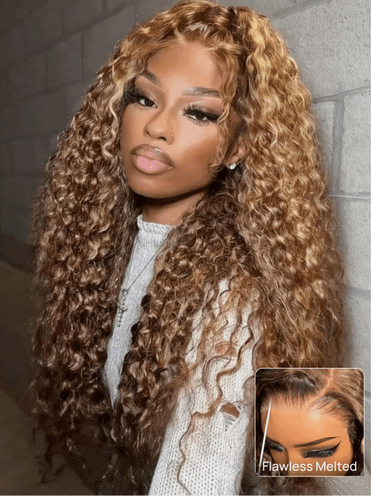 Nadula 13x4 Honey Blonde Highlights Warm Soft Wet & Wavy