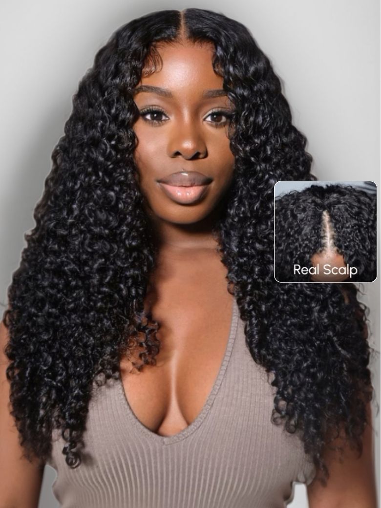 Nadula New V Part Kinky Curly Wig Tied & EasiContour