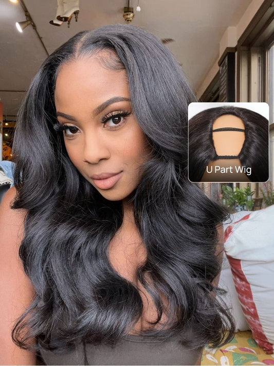 Nadula 3D Body Wave U Part Wig 150% Density Glueless
