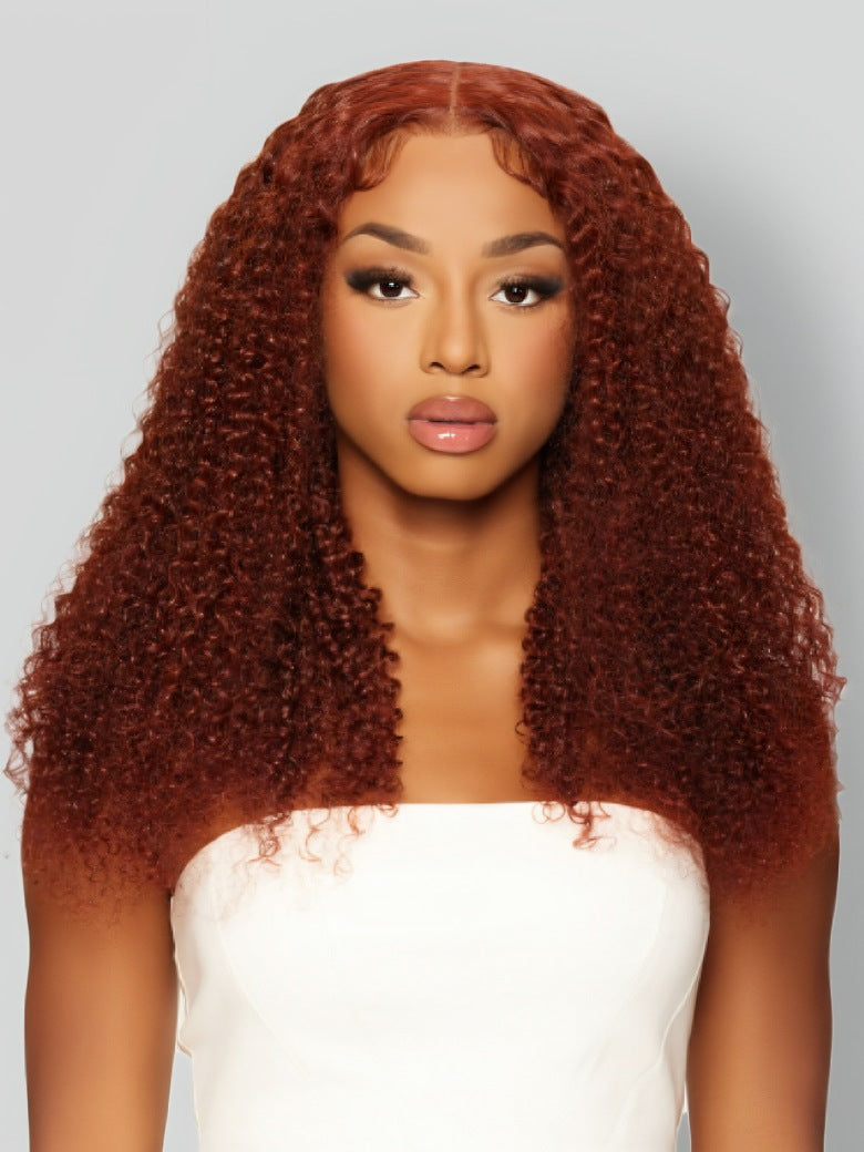 Nadula Jerry Curly Reddish Brown Lace Wig 7x5 Bye Bye