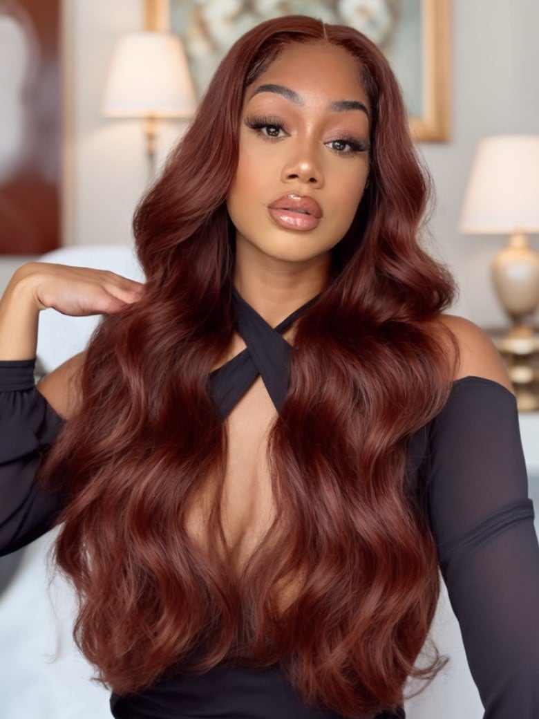Nadula 7x5 And 13x4 Reddish Brown Body Wave Wig Pre