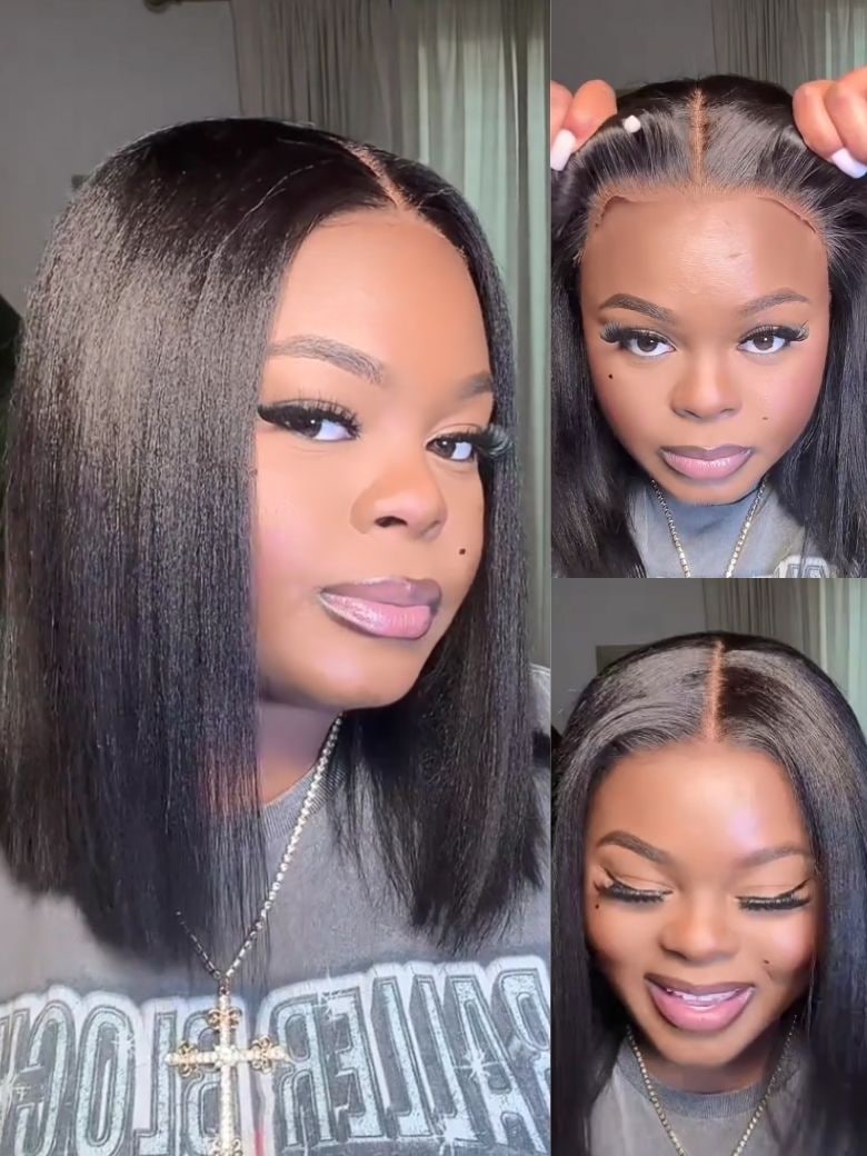 Nadula Bye Bye Knots Yaki Straight Bob Wig 7x5 Pre-Bleached