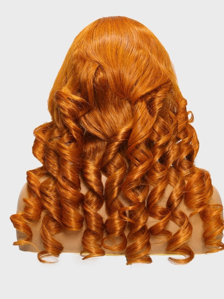 Nadula 13x4 Pre-everything Lace Front Orange Ginger Colored Body Wave