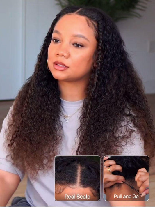 Nadula EasiContour™ Curly V Part Wig Chestnut Brown Ombre Color