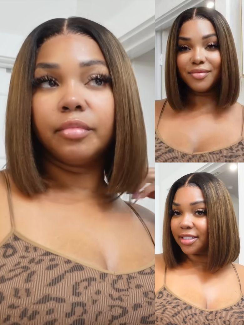 Nadula Bye Bye Knots Yaki Straight Bob Wig Chestnut Brown