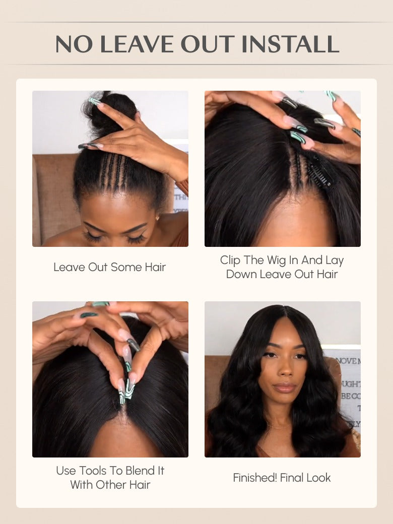 Nadula Beginner Friendly V Part Wig Body Wave Human Hair