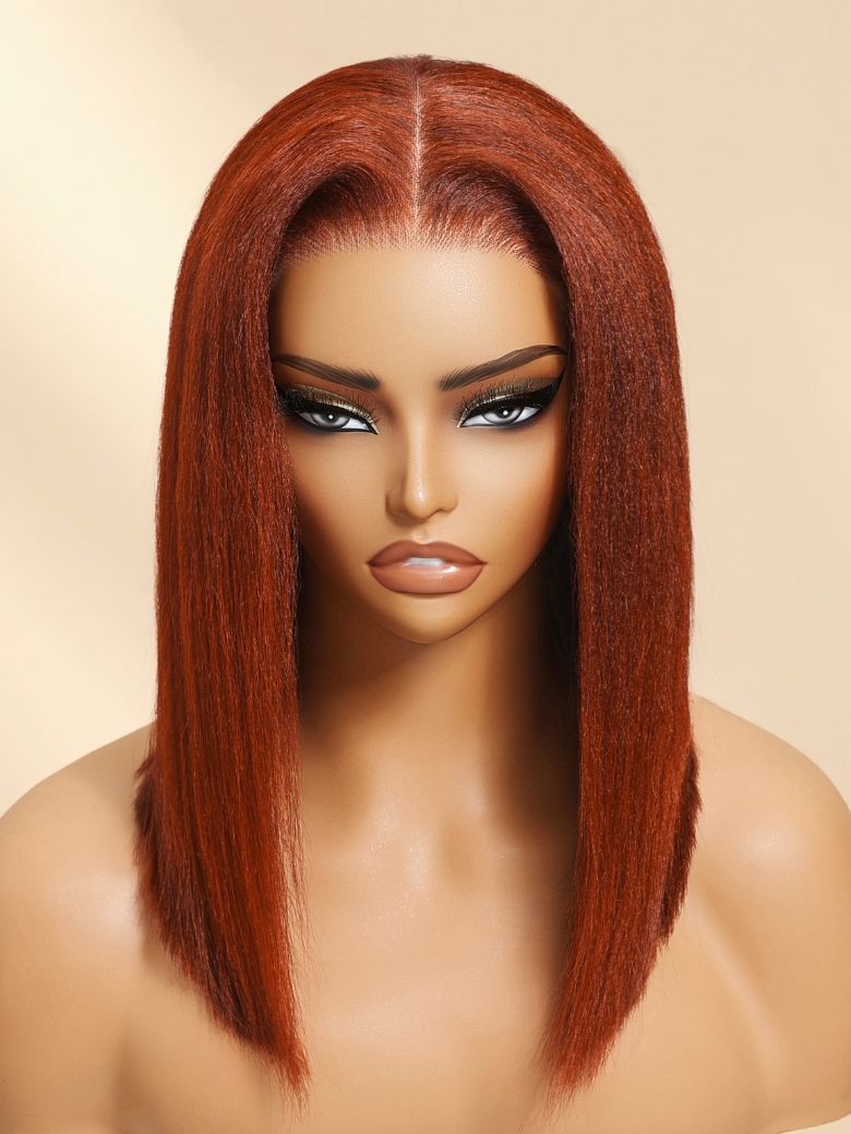Nadula Bye Bye Knots Yaki Straight Bob Wig Reddish Brown