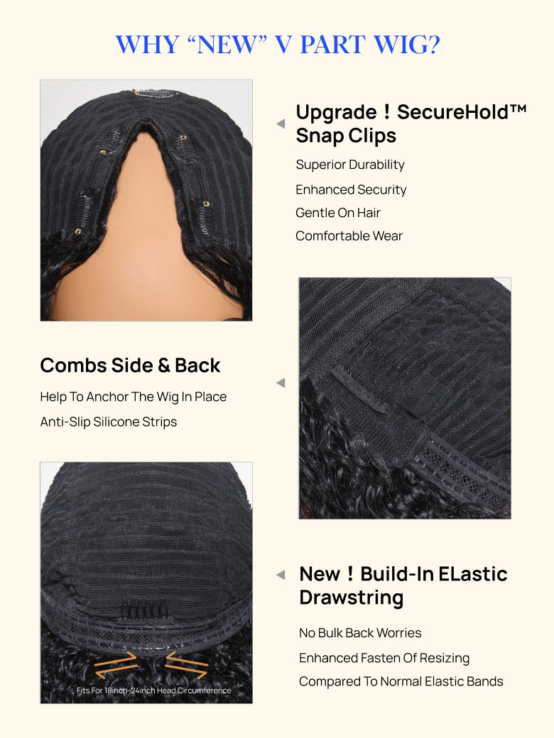 Nadula New V Part Kinky Curly Wig Tied & EasiContour