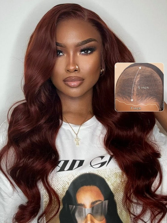 Nadula 7x5 And 13x4 Reddish Brown Body Wave Wig Pre