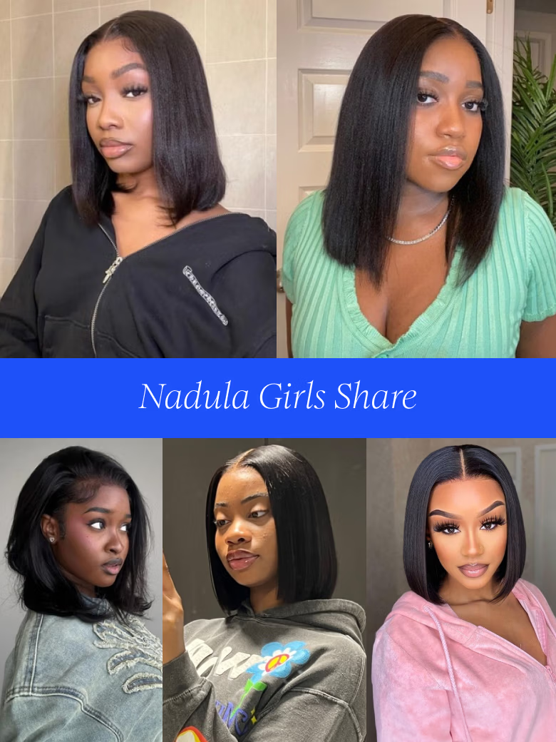 Nadula Bye Bye Knots Wig 2.0™ | 7x5 Pre-Bleached Invisible Knots Bob Glueless Wig Natural Hairline