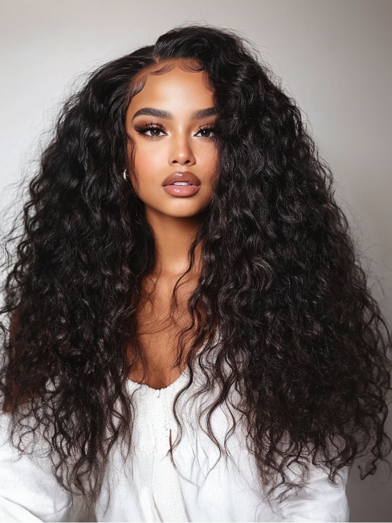 Nadula 13x4 HD Real Scalp? Water Wave Lace Frontal Wig Skin-melt HD Lace Human Hair Wigs with Invisi Drawstring
