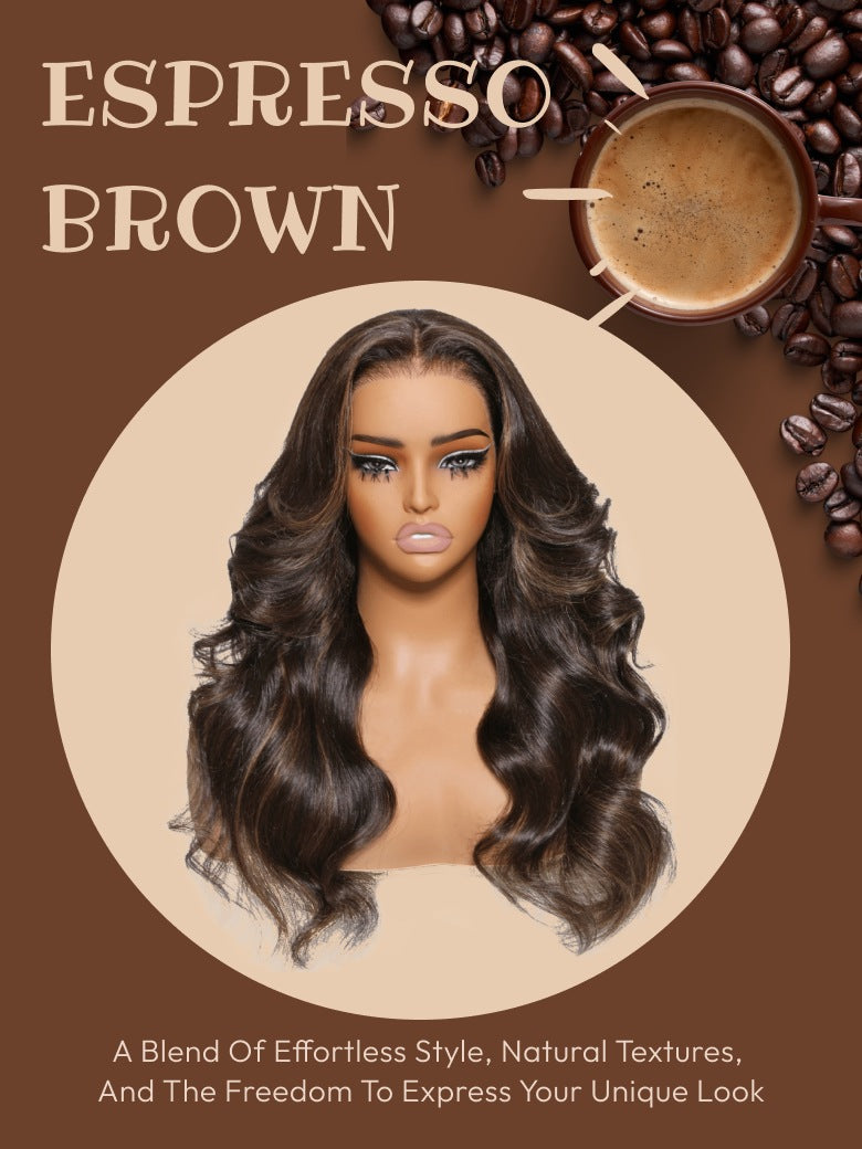 Nadula Mocha Brown Highlight Wig 13x4 Pre-everything Loose Body Wave