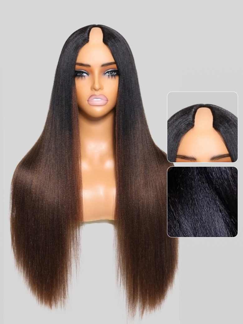 Nadula Lifesaver EasiContour™ V Part Curly and Yaki Straight Chestnut