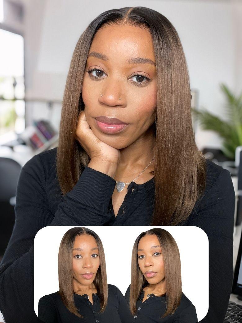 Nadula Bye Bye Knots Yaki Straight Bob Wig Chestnut Brown