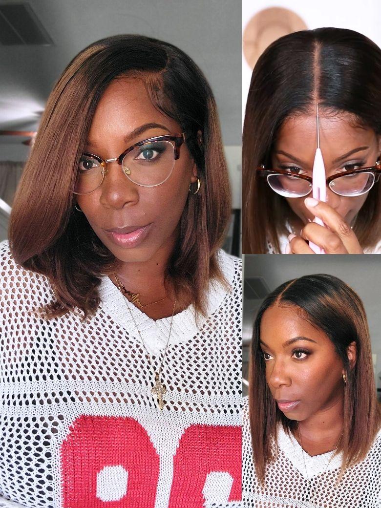 Nadula Bye Bye Knots Yaki Straight Bob Wig Chestnut Brown