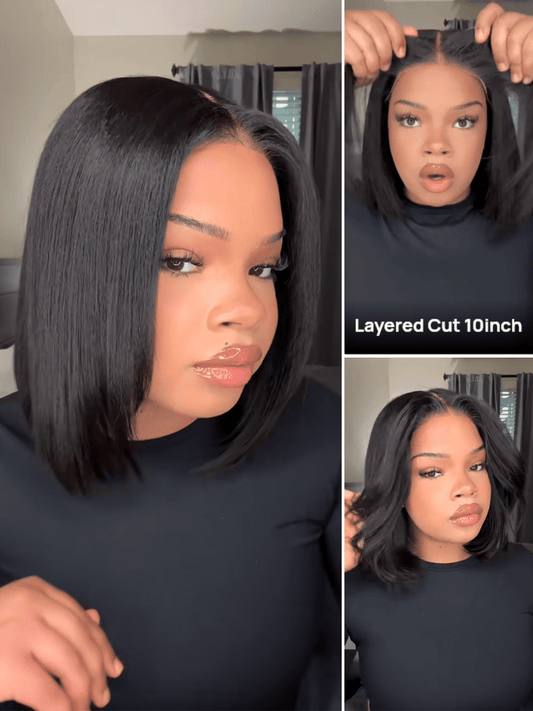 Nadula Bye Bye Knots Yaki Straight Bob Wig 7x5 Pre-Bleached