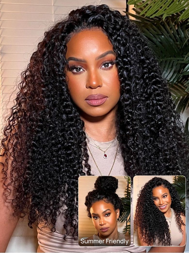 Nadula Pre everything? 13x4 Transparent Lace Mixed Curls Water Wave