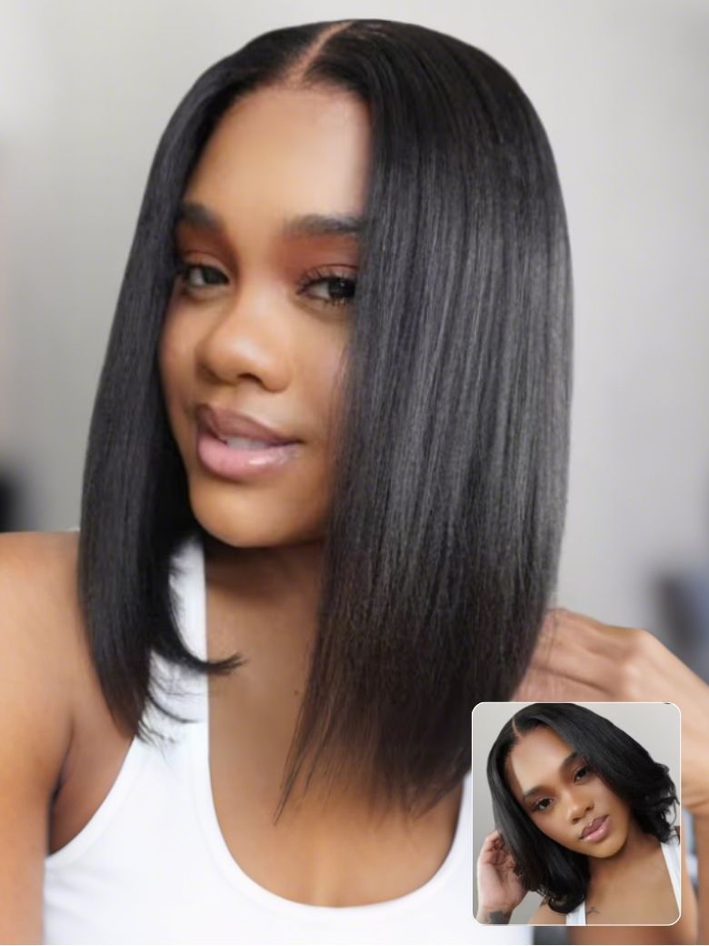 Nadula Bye Bye Knots Yaki Straight Bob Wig 7x5 Pre-Bleached