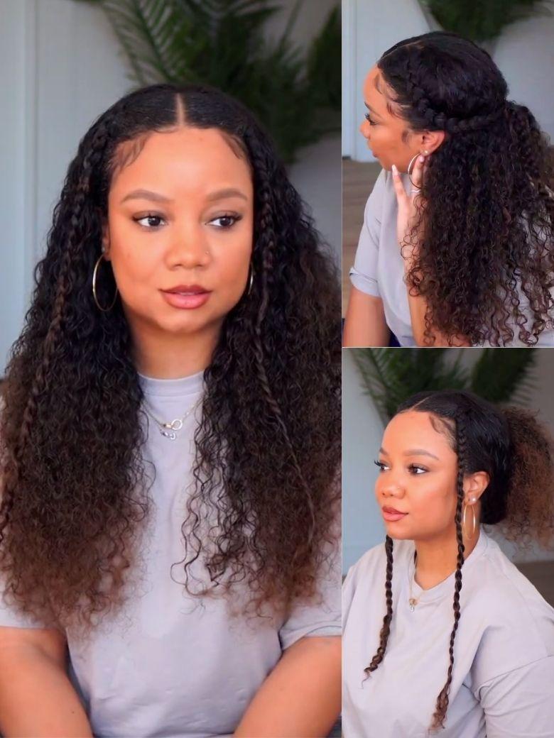 Nadula EasiContour™ Curly V Part Wig Chestnut Brown Ombre Color