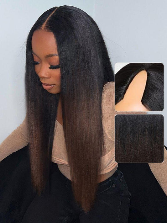 Nadula Lifesaver EasiContour™ V Part Yaki Straight Chestnut Brown Ombre