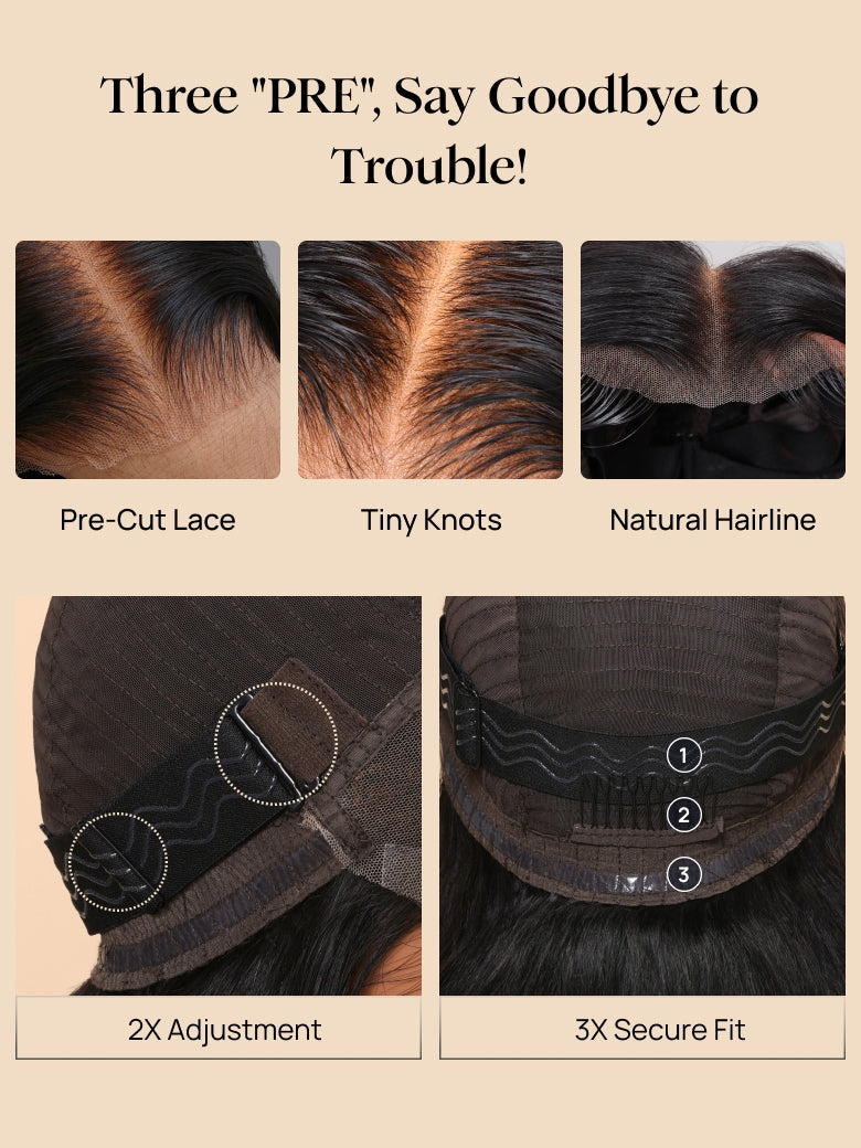 Nadula 7x5 Invisible Knots Loose Body Wave Black to Chestnut