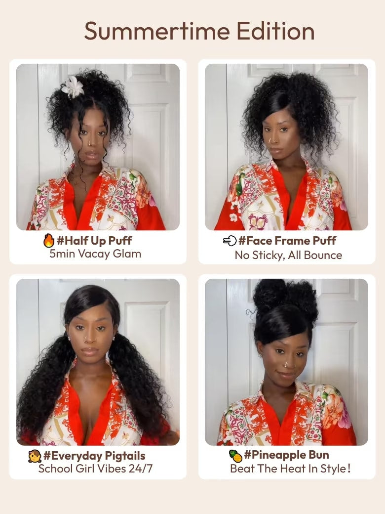 Nadula Pre everything? 13x4 Transparent Lace Mixed Curls Water Wave