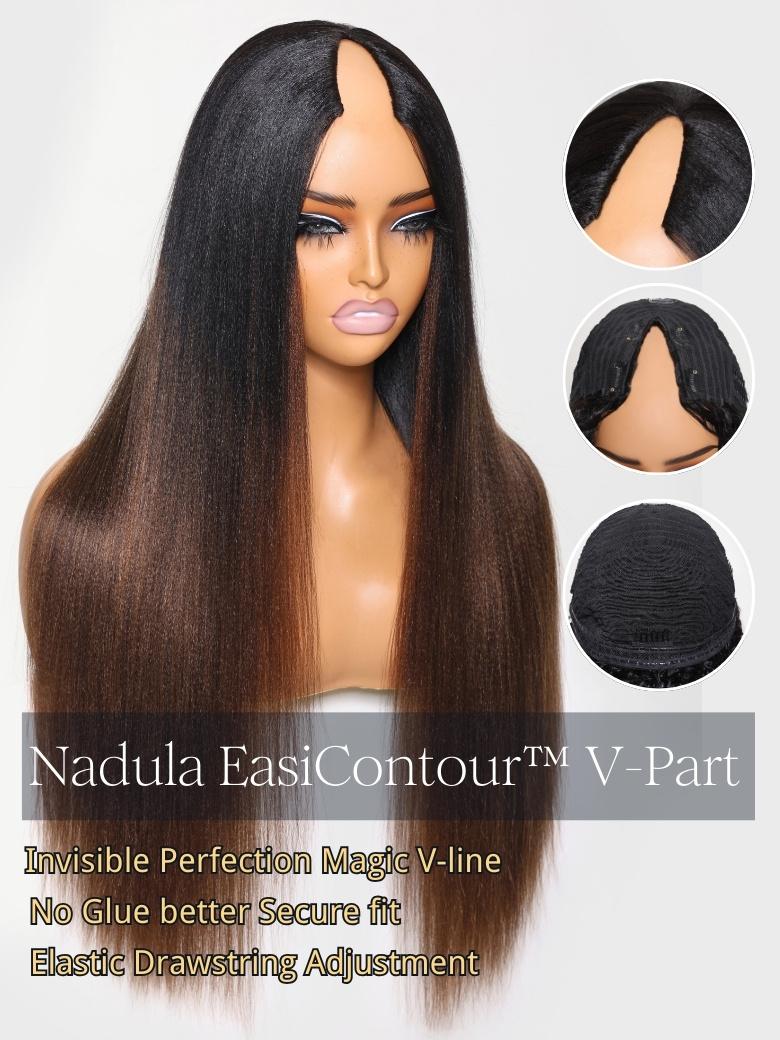 Nadula Lifesaver EasiContour™ V Part Yaki Straight Chestnut Brown Ombre