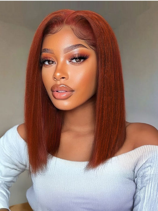 Nadula Bye Bye Knots Yaki Straight Bob Wig Reddish Brown