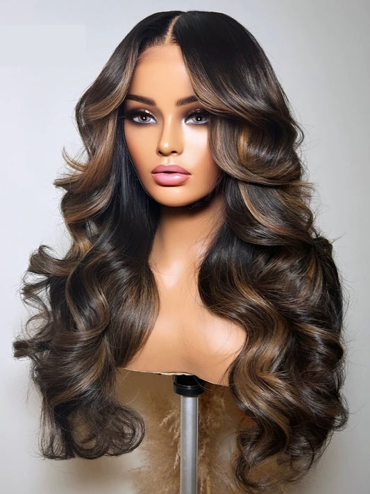 Nadula Mocha Brown Highlight Wig 13x4 Pre-everything Loose Body Wave