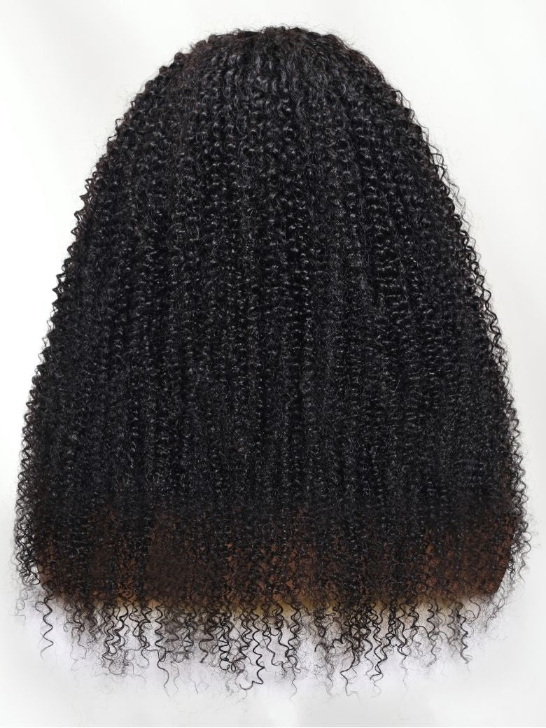 Nadula Afro Curly 2x4 Minimal Real-Part Lace 3/4 Half Wig