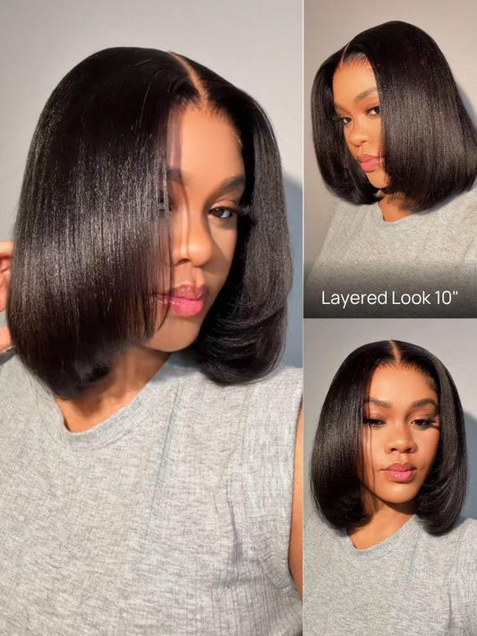 Nadula Bye Bye Knots Yaki Straight Bob Wig 7x5 Pre-Bleached