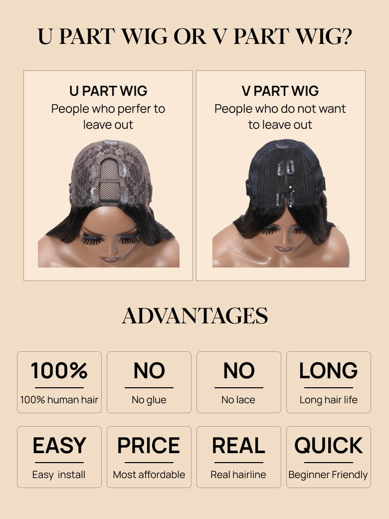 Nadula Highlight Balayage Body Wave Glueless V Part Wig 150%