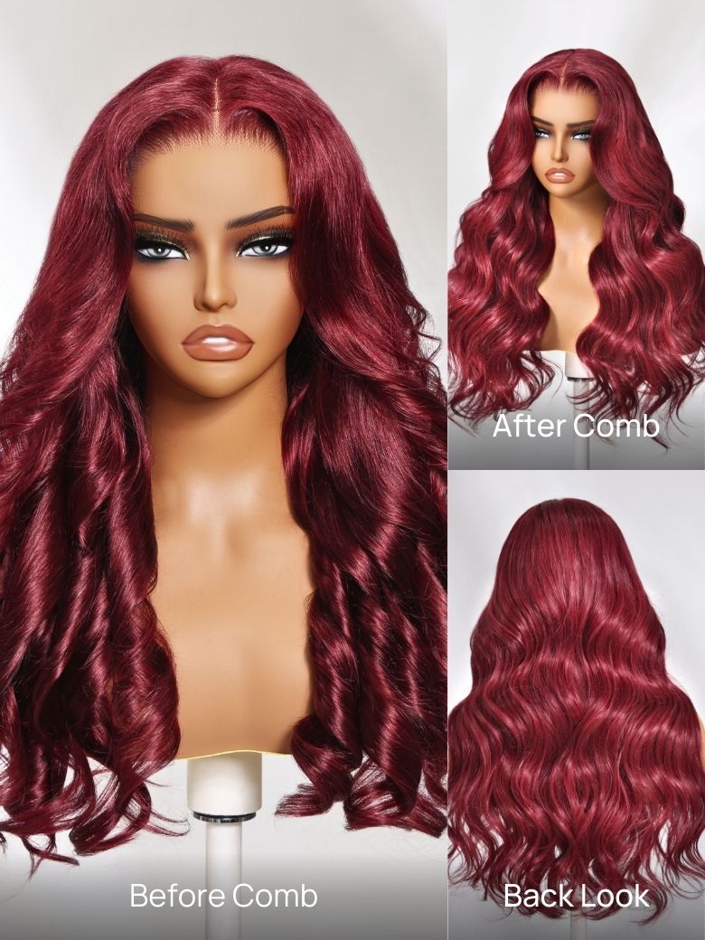 Nadula 13x4 Burgundy Body Wave Lace Frontal Wig Pre everything