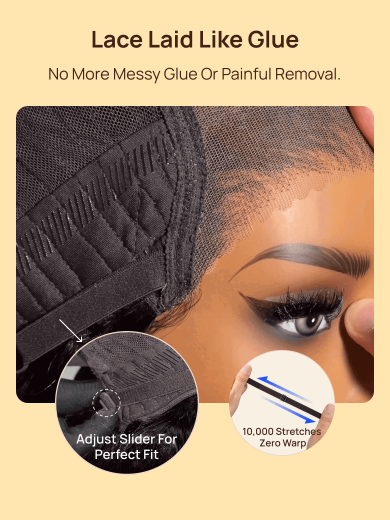 Nadula 7x5 No Slip Wig 2.0™ Invisible Knots Feathered Layer Side Part 180% Density Lace Wig Put On And Go with Drawstring