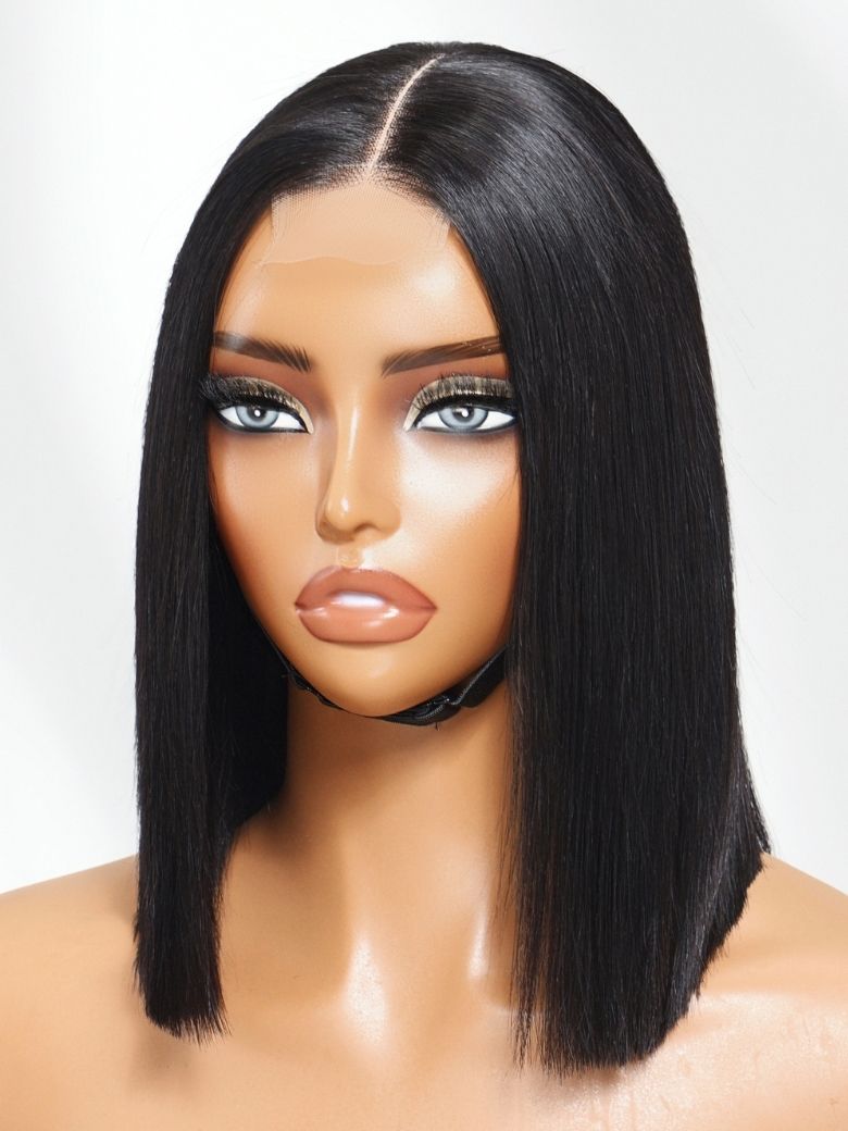 Nadula Silky Blunt Cut Glueless 2x6 Lace Closure Wig Shoulder Length Bob Wigs Pre Plucked & Bleached Lace Wigs