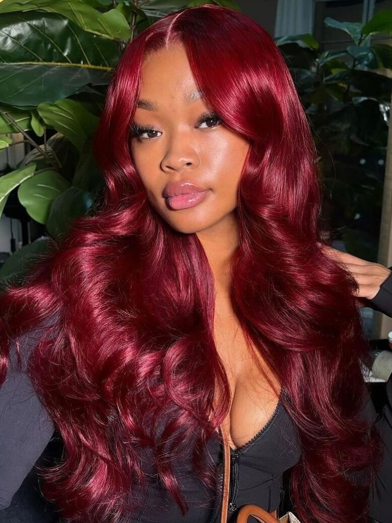 Nadula 13x4 Burgundy Body Wave Lace Frontal Wig Pre everything