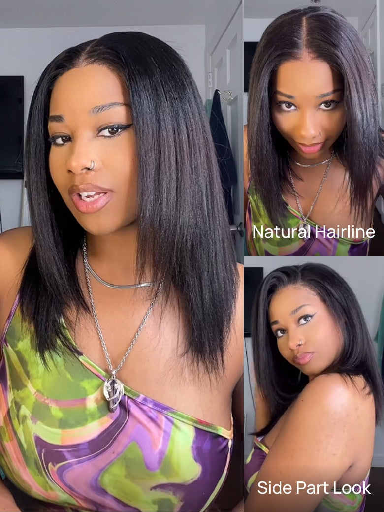 Nadula Bye Bye Knots Yaki Straight Bob Wig 7x5 Pre-Bleached