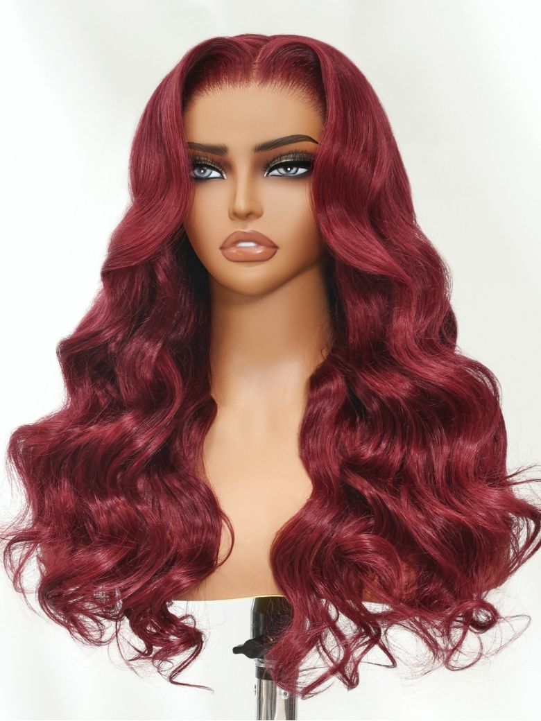 Nadula 13x4 Burgundy Body Wave Lace Frontal Wig Pre everything