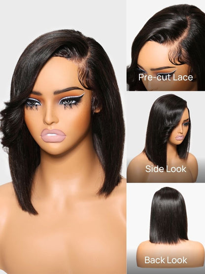 Nadula 4x4 Pre-cut Lace Closure Bob Wig Side Part 12inch