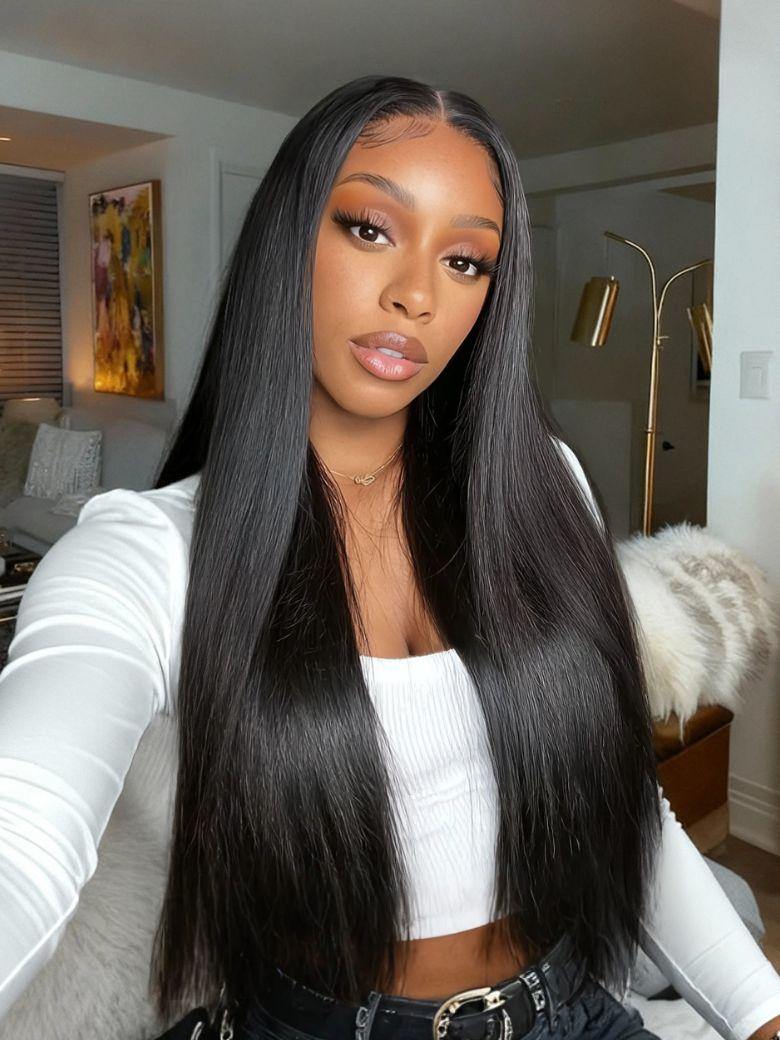Nadula 13x4 No Slip 2 Styles in Wig From Straight to Natural Weavy Water Wave Put On And Go Glueless Human Hair Wigs