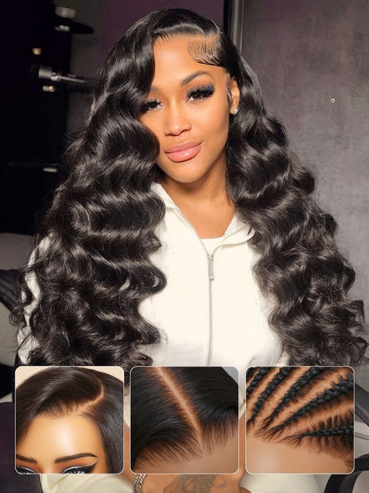 Nadula Pre everything? 13x4 Transparent Lace Frontal Wig Loose Deep Wave Put on and Go Human Hair Wigs