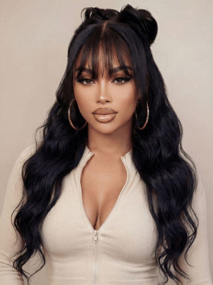 Nadula Yaki Straight Layered Wig with Bangs Glueless Human Hair
