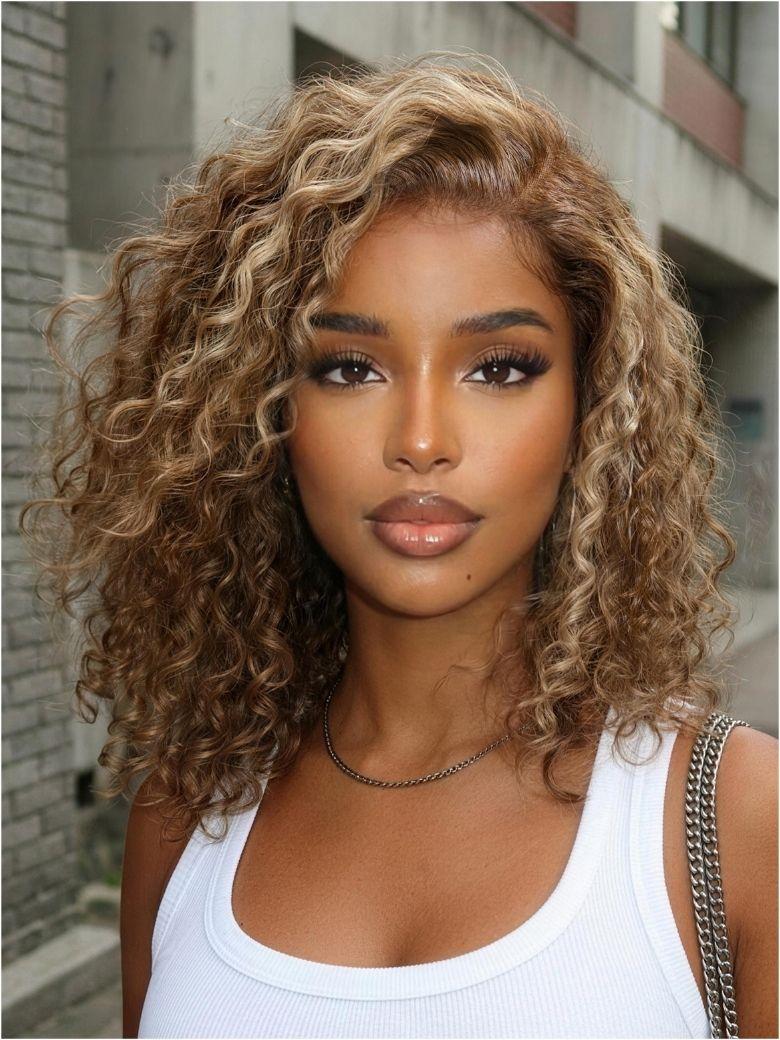Nadula 7x5 No Slip Wig Brown With Honey Blonde Highlights