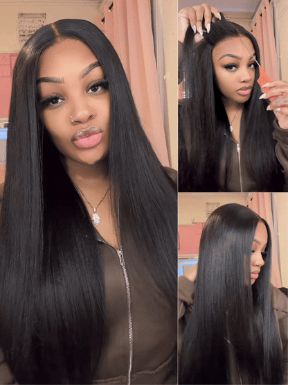 Nadula 7x5 Byebye Knots Glueless Wig Natural Yaki Straight Human