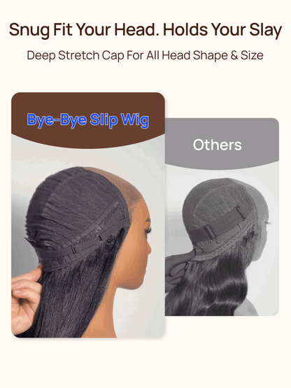 Nadula 7x5 Byebye Knots 90s Rachel Haircut Blunt Layered Wig with Side Part Bangs Put On And Go Human Hair Wig with Drawstring