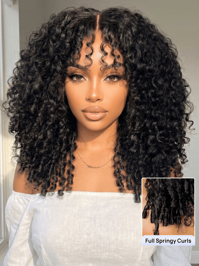Nadula 7x5 Chestnut Brown Ombre Burmese Curly Glueless Wigs Elastic
