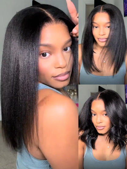 Nadula Bye Bye Knots Yaki Straight Bob Wig 7x5 Pre-Bleached