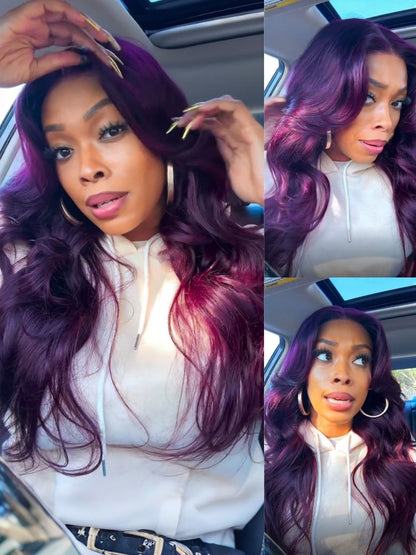 Nadula 7x5 and 13x4 Burgundy Plum Layer Cut Straight Lace