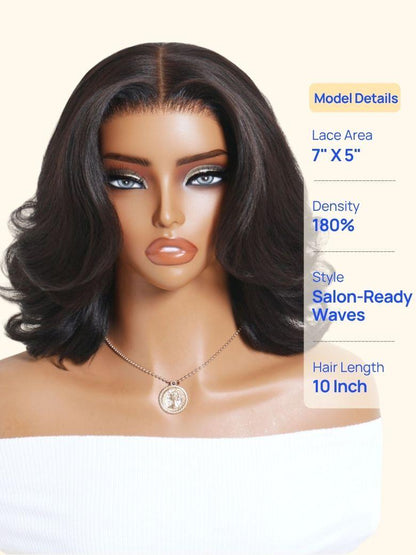 Nadula Short Yaki Straight Bob Wig 7x5 Bye Bye Knots
